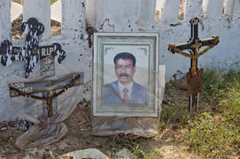 Catholic grave in the cemetery of Goa in India