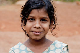 Indian village girl's face