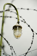 Lantern with barbed wire
