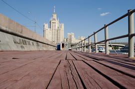 A marina for pleasure boats on Moskvoretskaya Embankment in Moscow