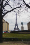 Eiffel Tower in central Paris, his most recognizable architectural feature.