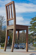 Broken chair was installed on the Place des Nations in Geneva