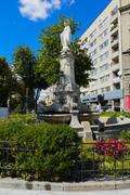 Religious monument near the cathedral in the city of Lviv