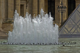 Fountain in the courtyard of the Louvre
