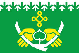 Флаг города Костомукша (Kostomuksha). Карелия