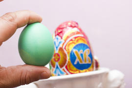 Several Easter eggs lie and wait when they are eaten