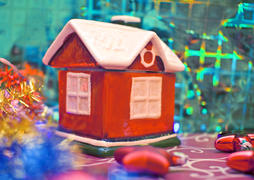 Рождественский домик, керамический